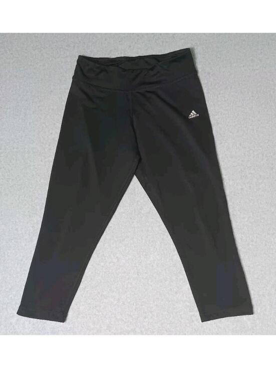 adidas Pants - Adidas Capri Leggings Womens Size Small Black Running Jogging Athletic...